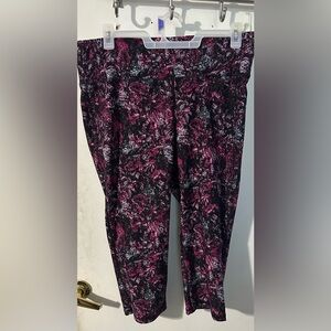 Livi Lane Bryant Burgundy Multi Colors Crop Active Yoga Pants